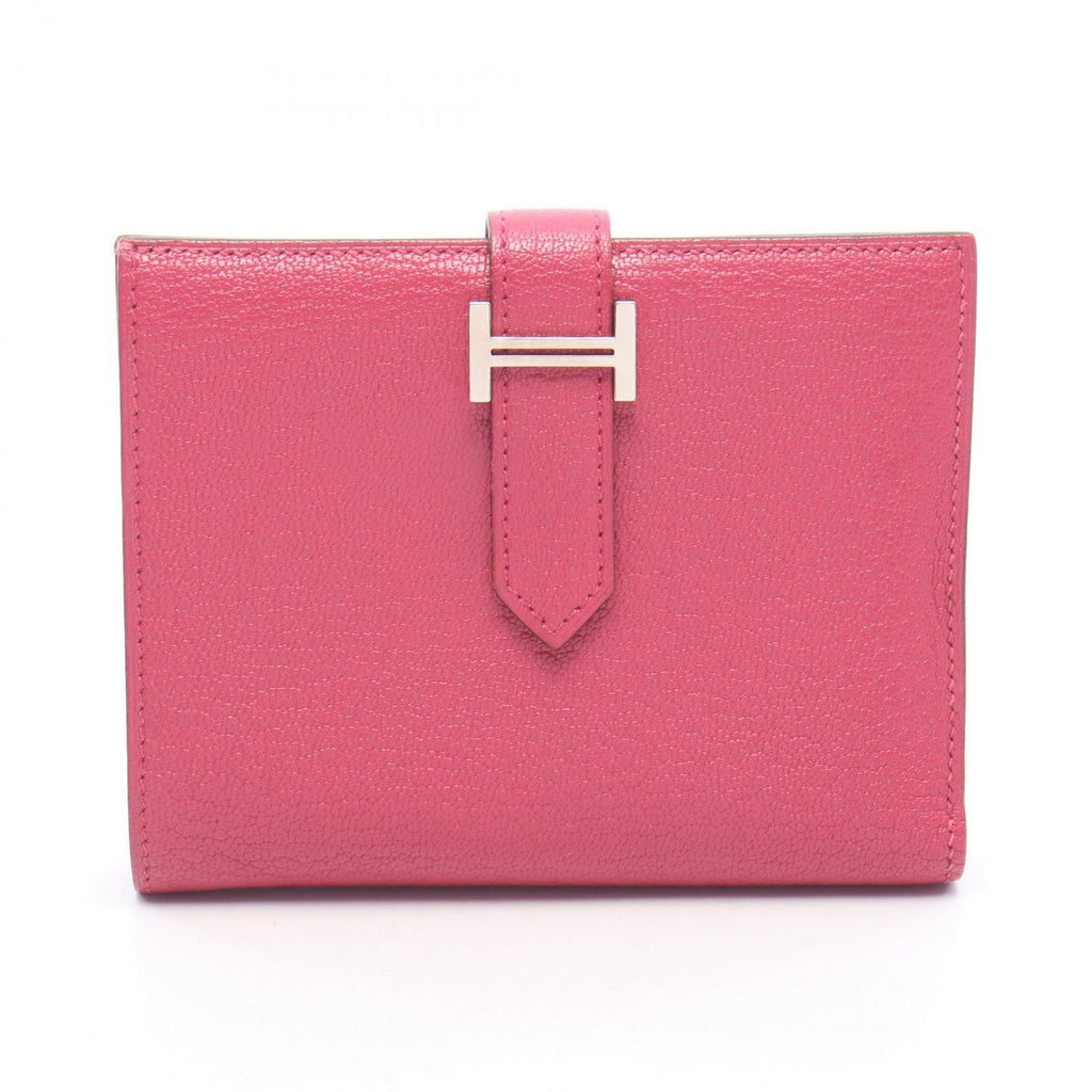 Hermes Bifold Wallet Bearn Compact Rose Purple
