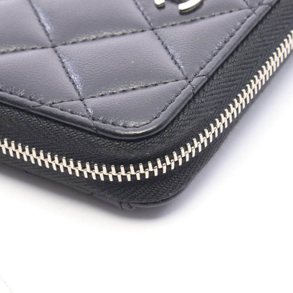 Chanel Coin Purse Classic Zip Quilted Black Lambskin — view 7