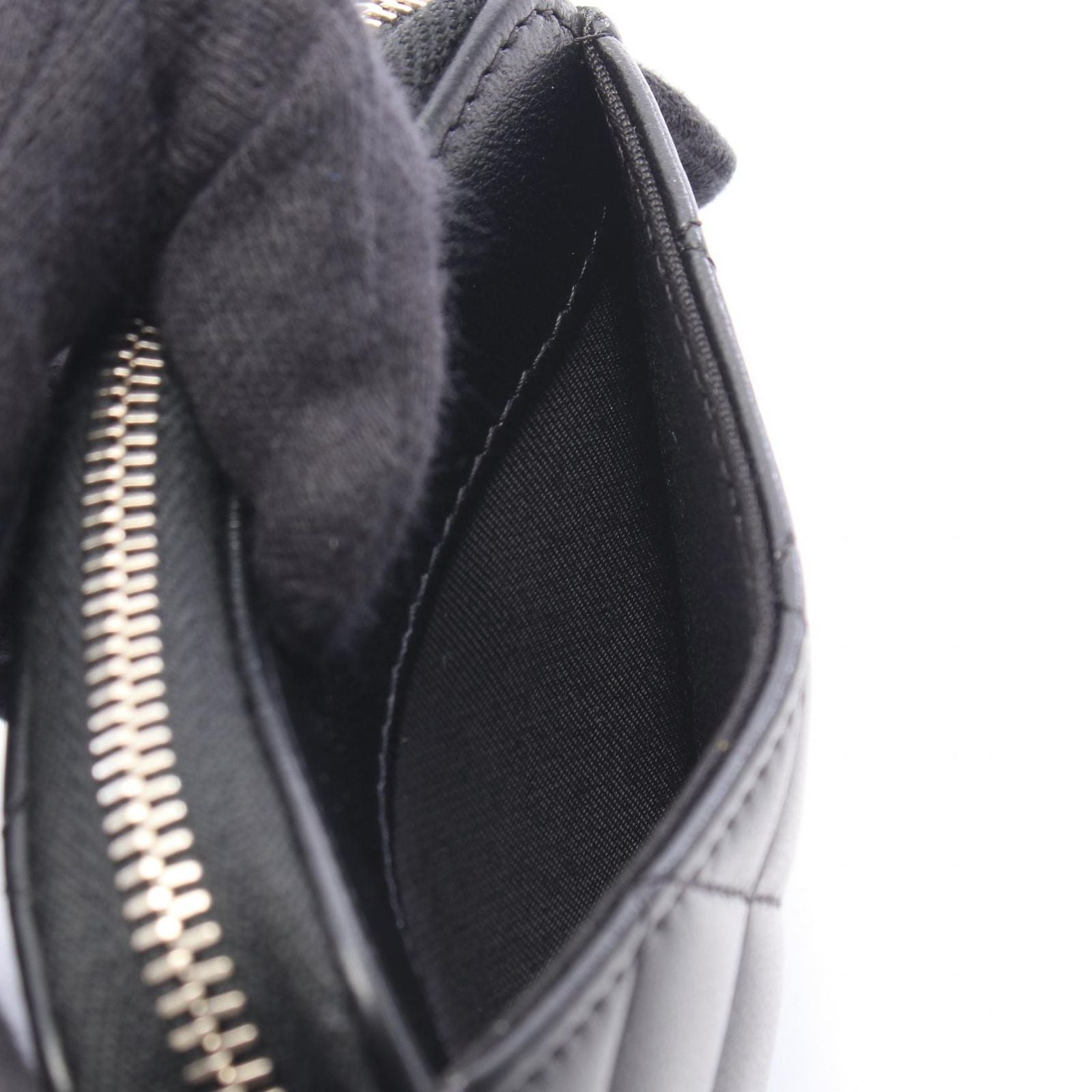 Chanel Coin Purse Classic Zip Quilted Black Lambskin — view 6