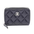 Chanel Coin Purse Classic Zip Quilted Black Lambskin