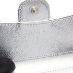 Chanel Trifold Wallet Classic Small Flap Silver Caviar Leather Quilted — view 5