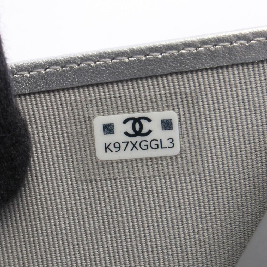 Chanel Trifold Wallet Classic Small Flap Silver Caviar Leather Quilted — view 6