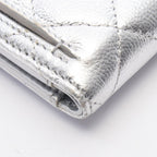 Chanel Trifold Wallet Classic Small Flap Silver Caviar Leather Quilted — view 7