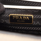 Prada Shoulder Bag White Saffiano Leather Triangle Logo Chain — view 4