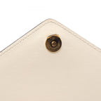 Prada Shoulder Bag White Saffiano Leather Triangle Logo Chain — view 6