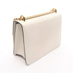 Prada Shoulder Bag White Saffiano Leather Triangle Logo Chain — view 2