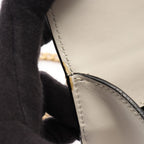 Prada Shoulder Bag White Saffiano Leather Triangle Logo Chain — view 8