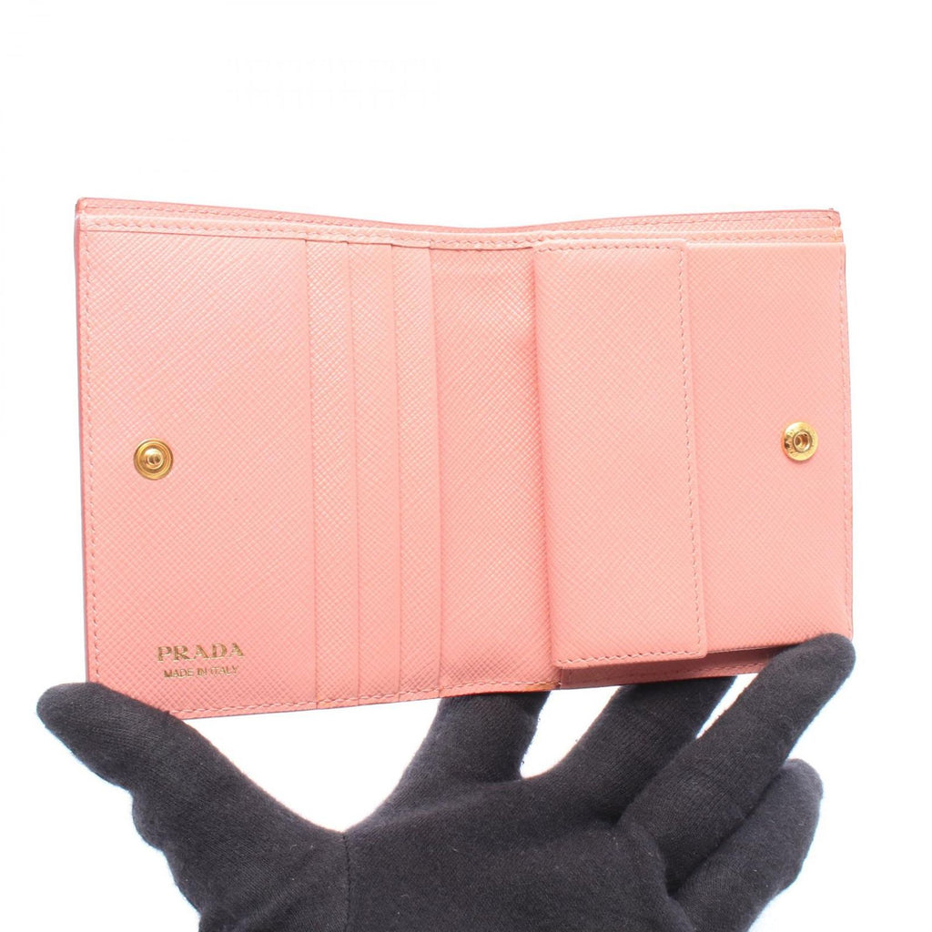 Prada Bifold Wallet Pink Leather — view 3