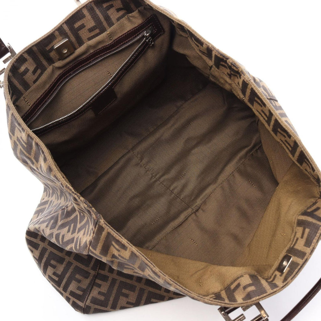 Fendi Tote Bag Zucca Brown Black Canvas Leather — view 3