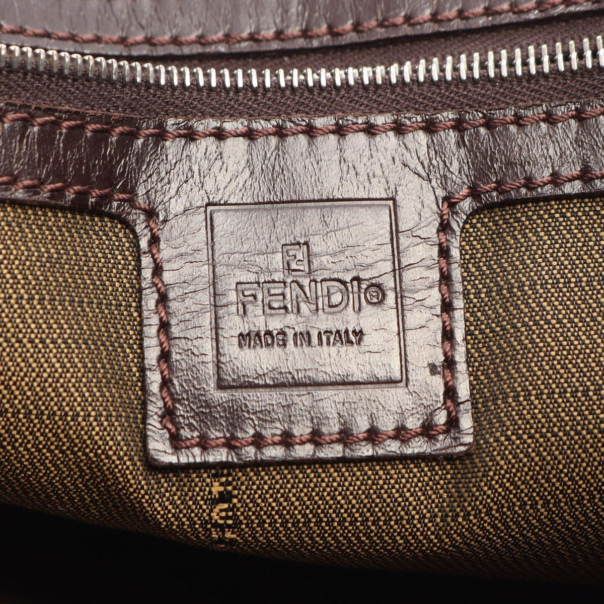 Fendi Tote Bag Zucca Brown Black Canvas Leather — view 4