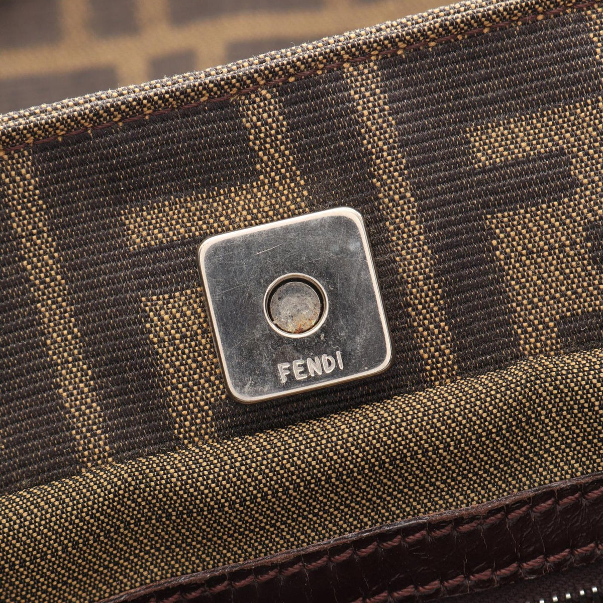 Fendi Tote Bag Zucca Brown Black Canvas Leather — view 5
