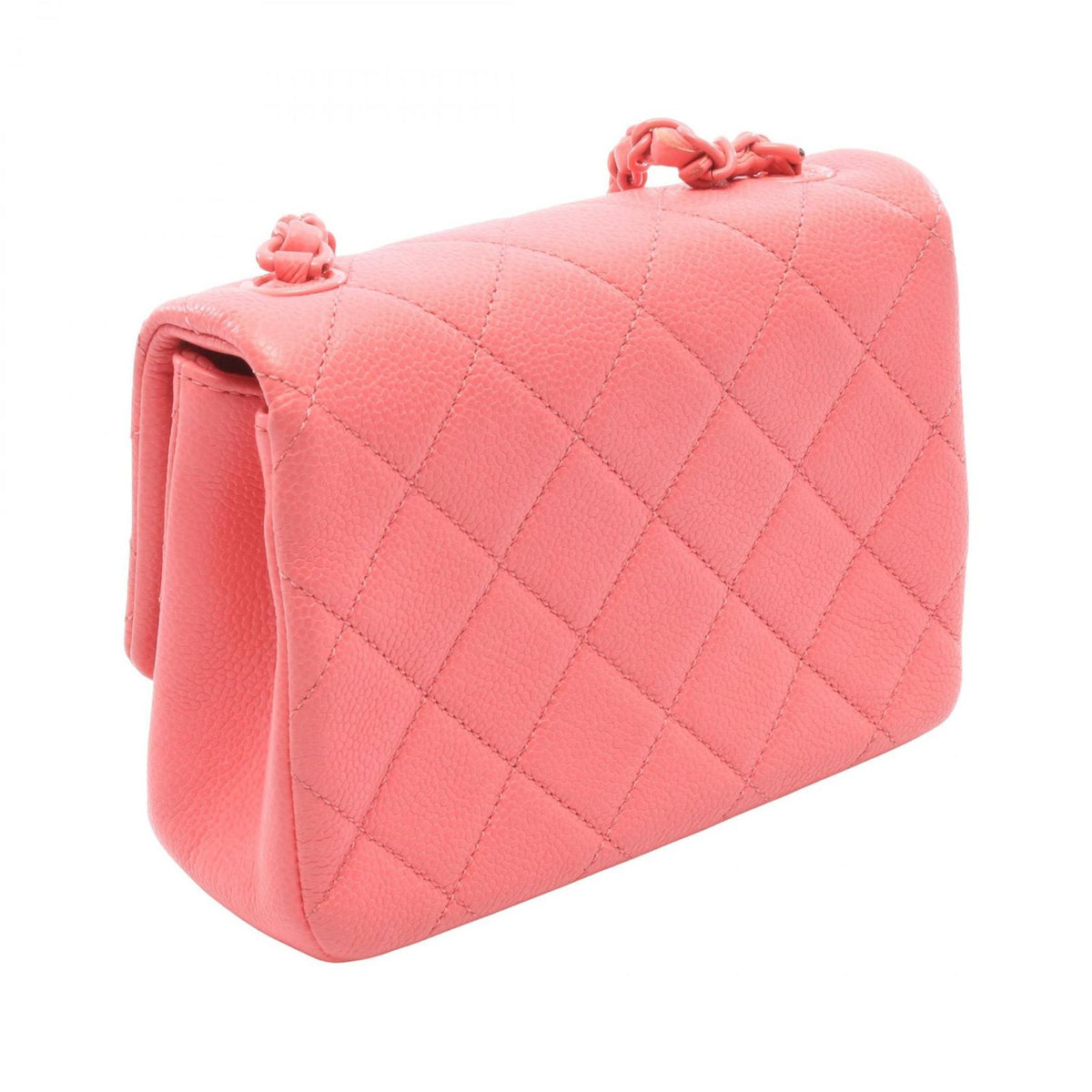 Chanel Shoulder Bag Mini Quilted Pink Caviar Leather Chain — view 2