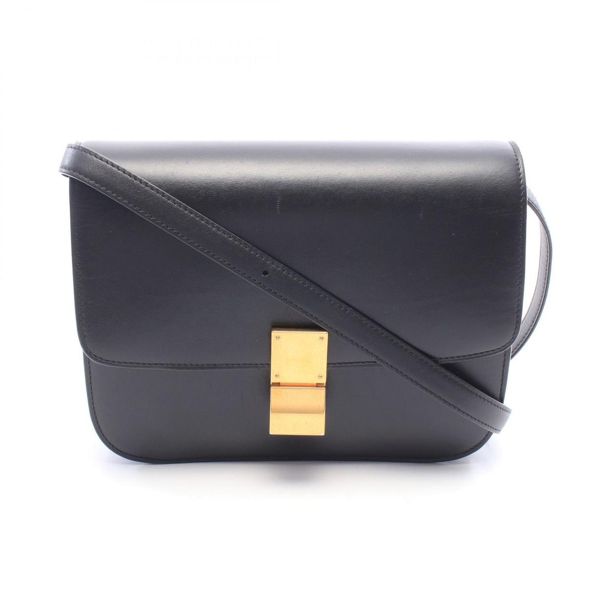 Celine Shoulder Bag Classic Box Black Leather