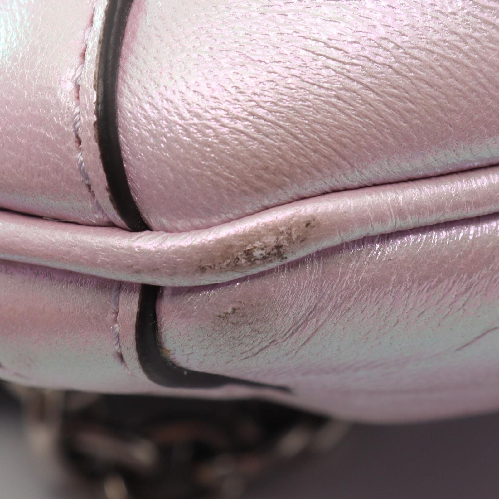Gucci Horsebit 2-Way Metallic Pink Leather Shoulder Bag — view 5