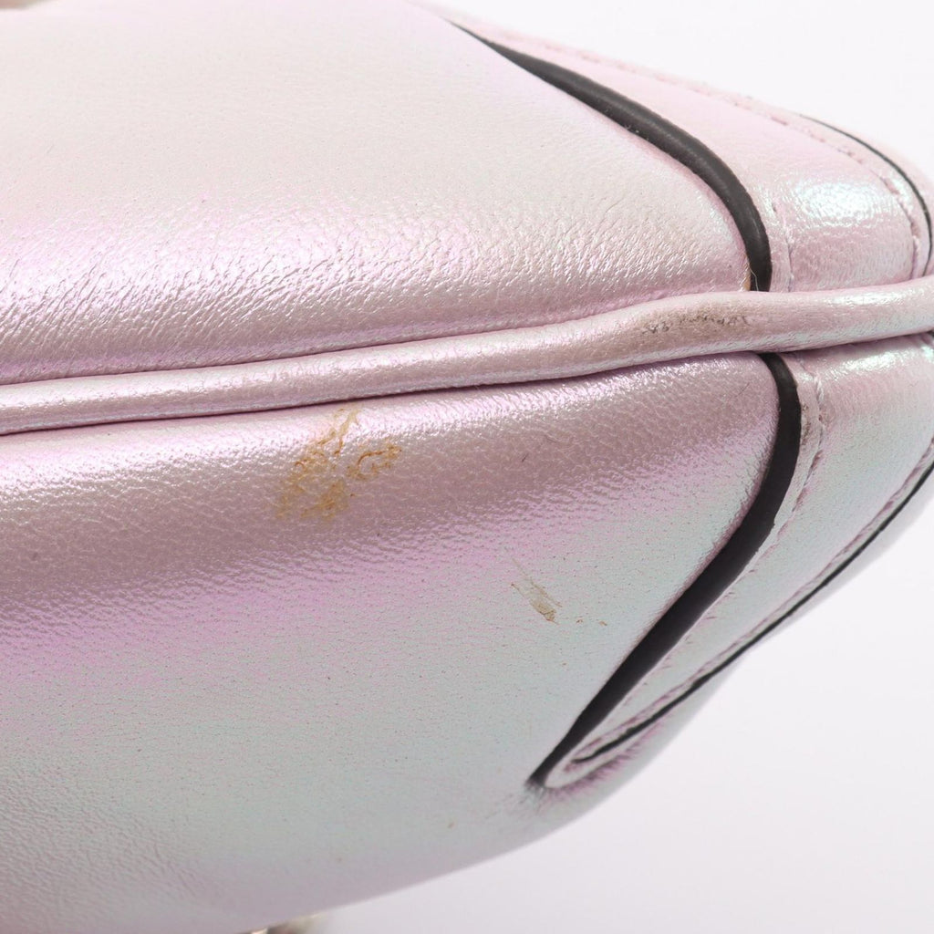 Gucci Horsebit 2-Way Metallic Pink Leather Shoulder Bag — view 6