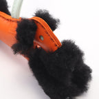 Hermes Charm Buddy Fu Vert Peppermint Fu Black Peppermi Shearling Birdy Keychain — view 5