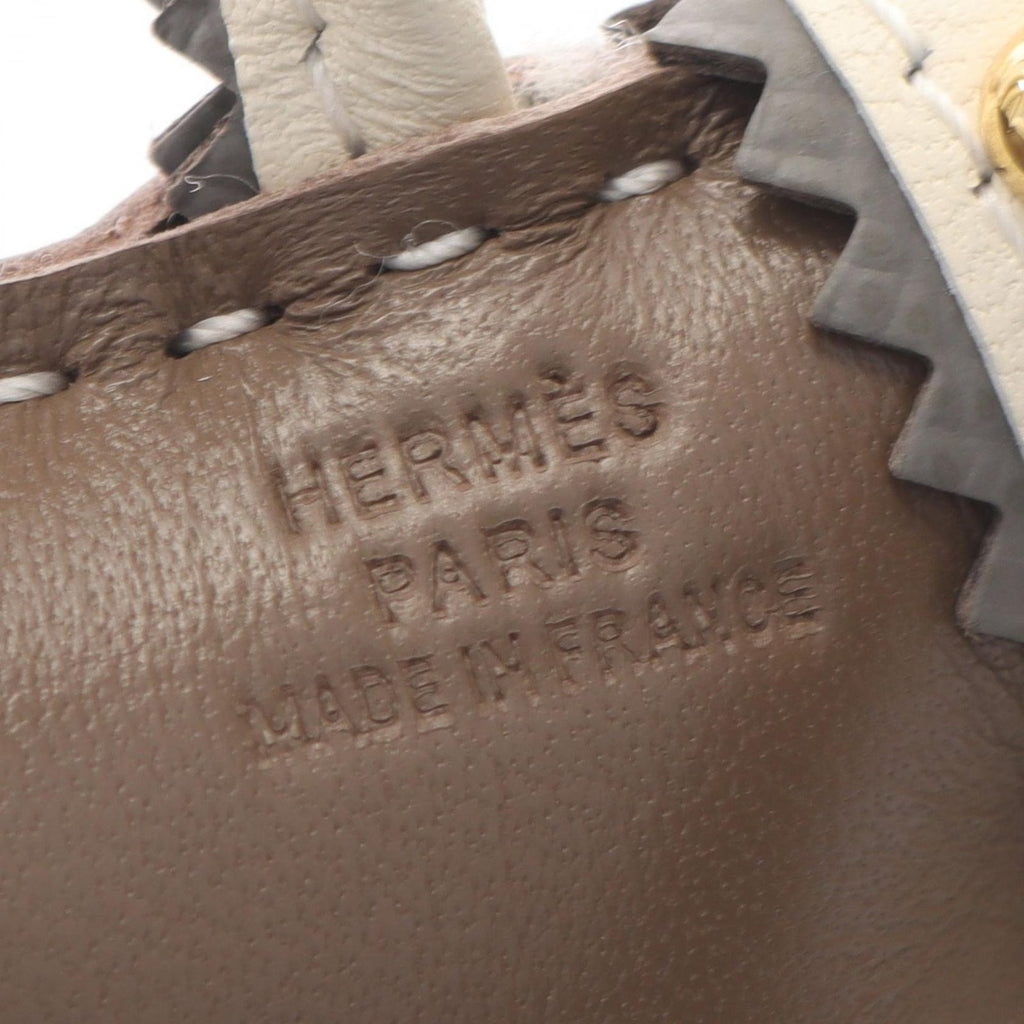 Hermes Charm Buddy Etoupe Studs Shearling Epi Cles Keychain — view 3