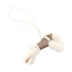 Hermes Charm Buddy Etoupe Studs Shearling Epi Cles Keychain — view 2