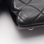 Chanel Tote Bag Quilted Antique Silver 2-Way Black Leather Chain — view 8