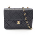 Chanel Shoulder Bag Mini Quilted 20 Black Lambskin Chain