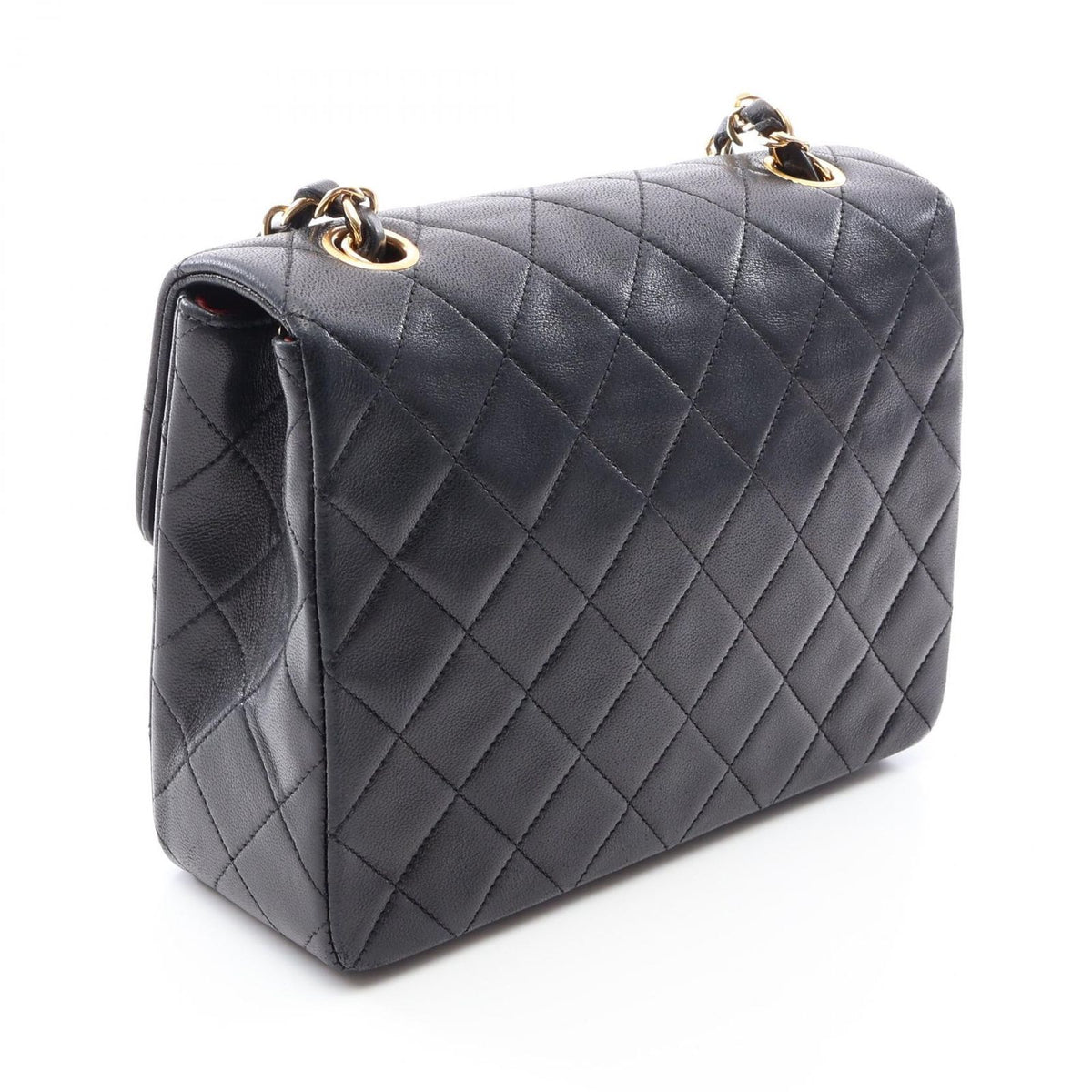 Chanel Shoulder Bag Mini Quilted 20 Black Lambskin Chain — view 2