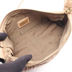Fendi Handbag Zucchino Pouch Pink Beige Canvas Leather — view 3