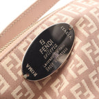 Fendi Handbag Zucchino Pouch Pink Beige Canvas Leather — view 8