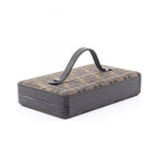 Fendi Handbag Zucca Brown Canvas Leather Mini Vanity Bag — view 2