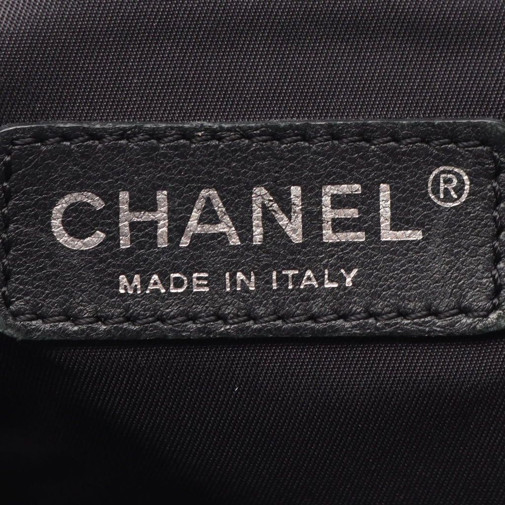 Chanel Tote Bag Paris Biarritz MM Black Canvas Leather MM — view 4