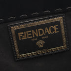 Fendi x Versace Fendace Sunshine Medium Tote Bag Black Gold Leather — view 4