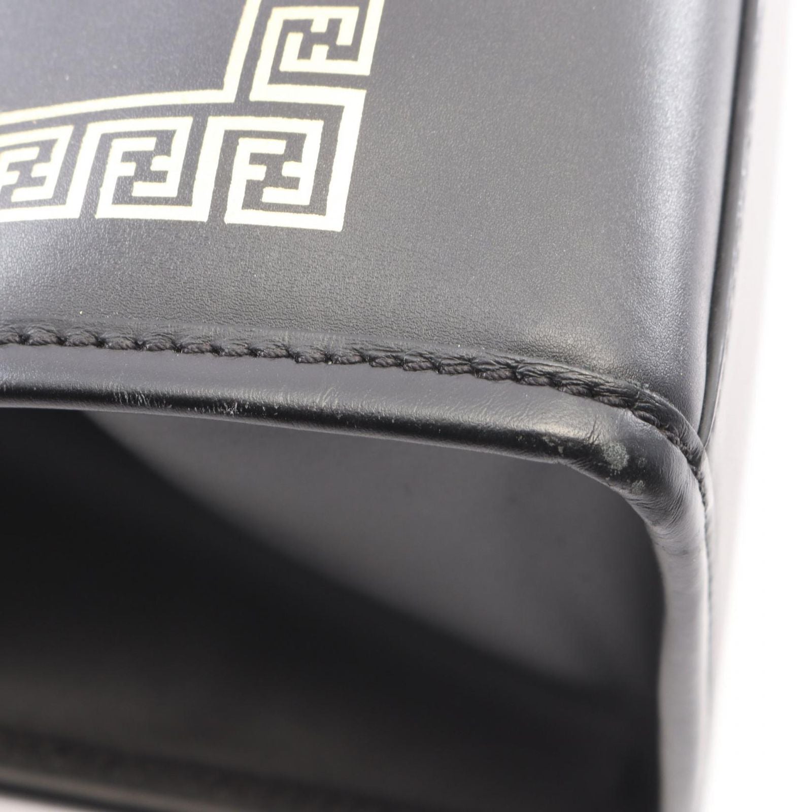 Fendi x Versace Fendace Sunshine Medium Tote Bag Black Gold Leather — view 6