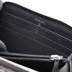 Chanel Round Wallet Quilted Lame Black Caviar Leather — view 7
