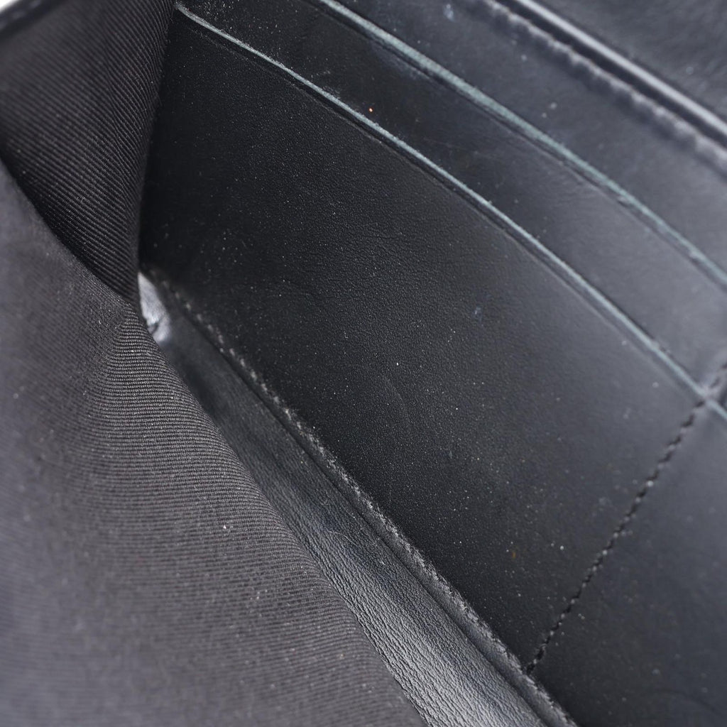 Chanel Round Wallet Quilted Lame Black Caviar Leather — view 8