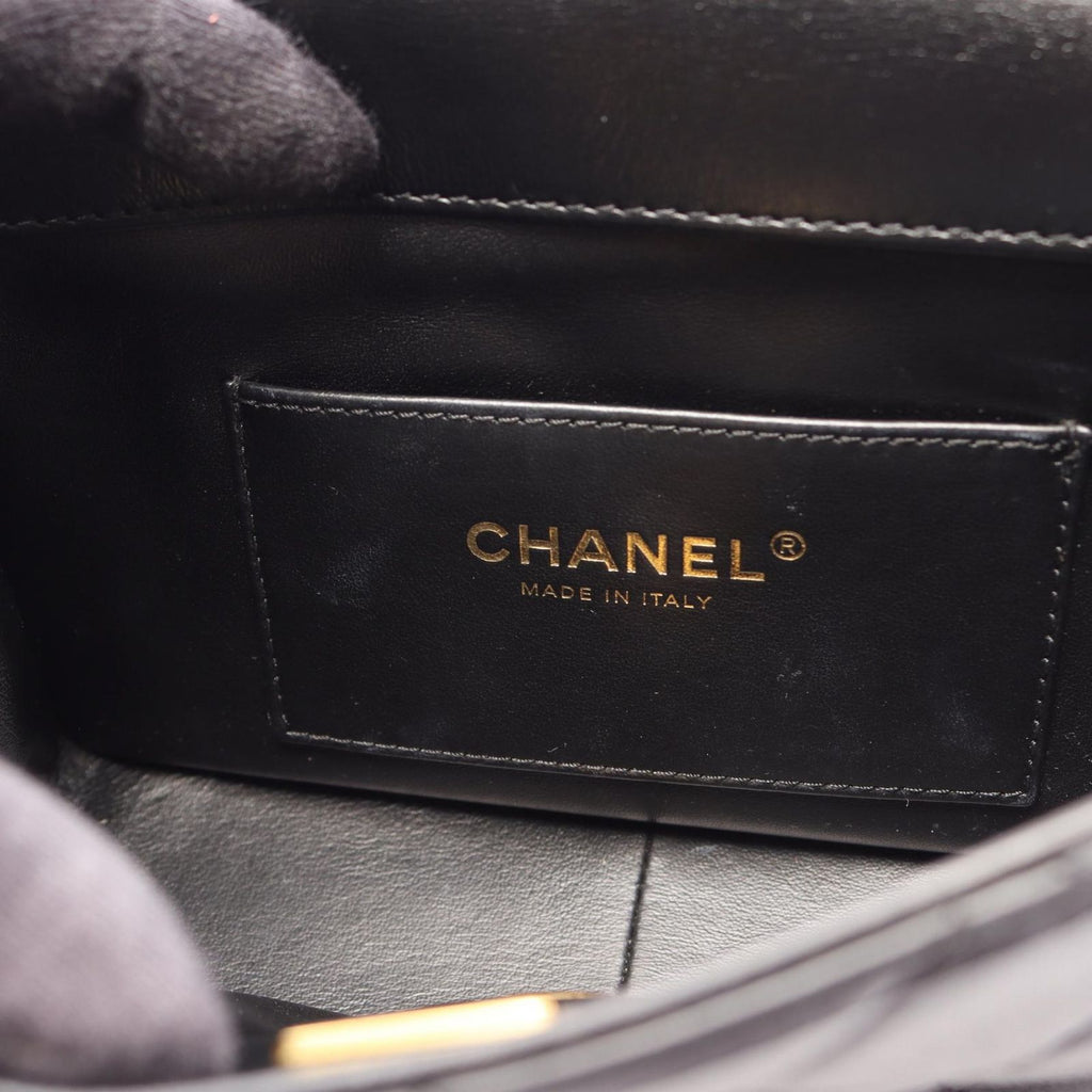 Chanel Shoulder Bag Mini Flap Quilted Black Leather — view 7