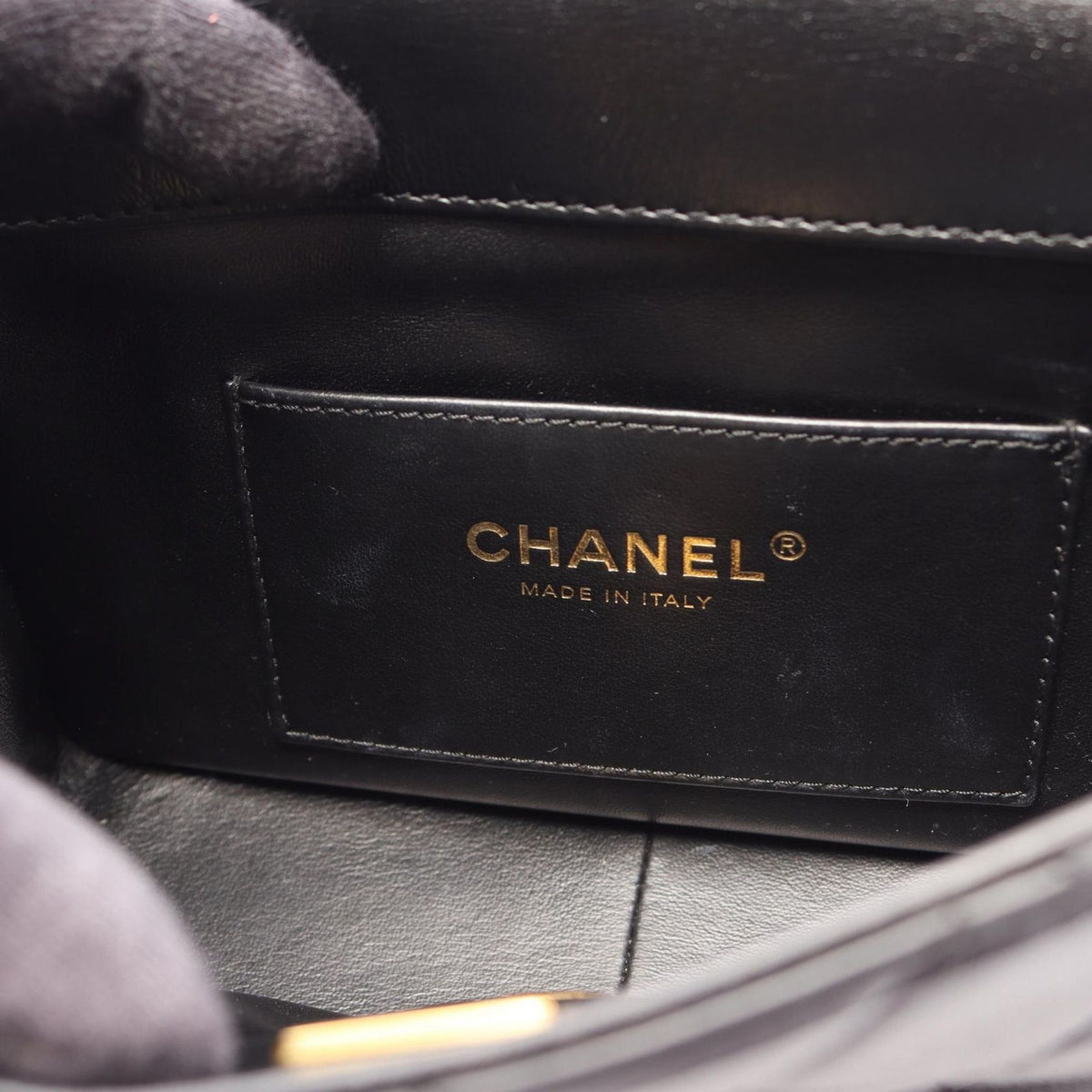 Chanel Shoulder Bag Mini Flap Quilted Black Leather — view 7