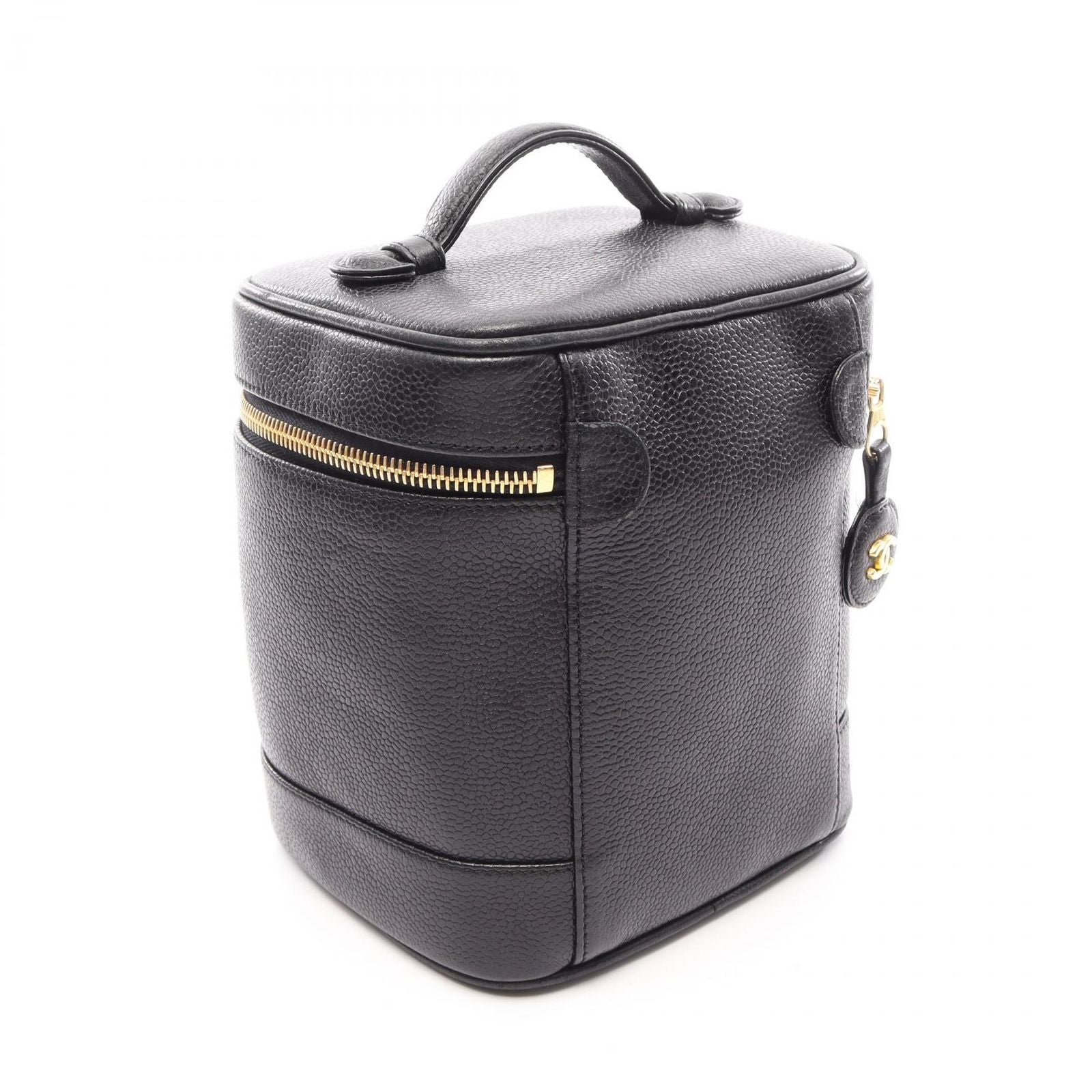 Chanel Handbag CC Logo Black Caviar Leather CC Vertical Vanity — view 2