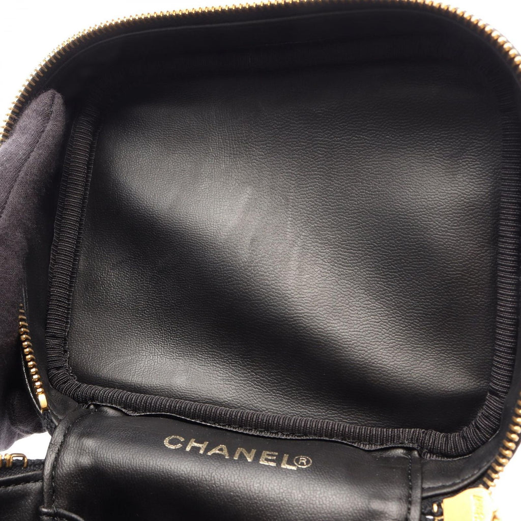 Chanel Handbag CC Logo Black Caviar Leather CC Vertical Vanity — view 6