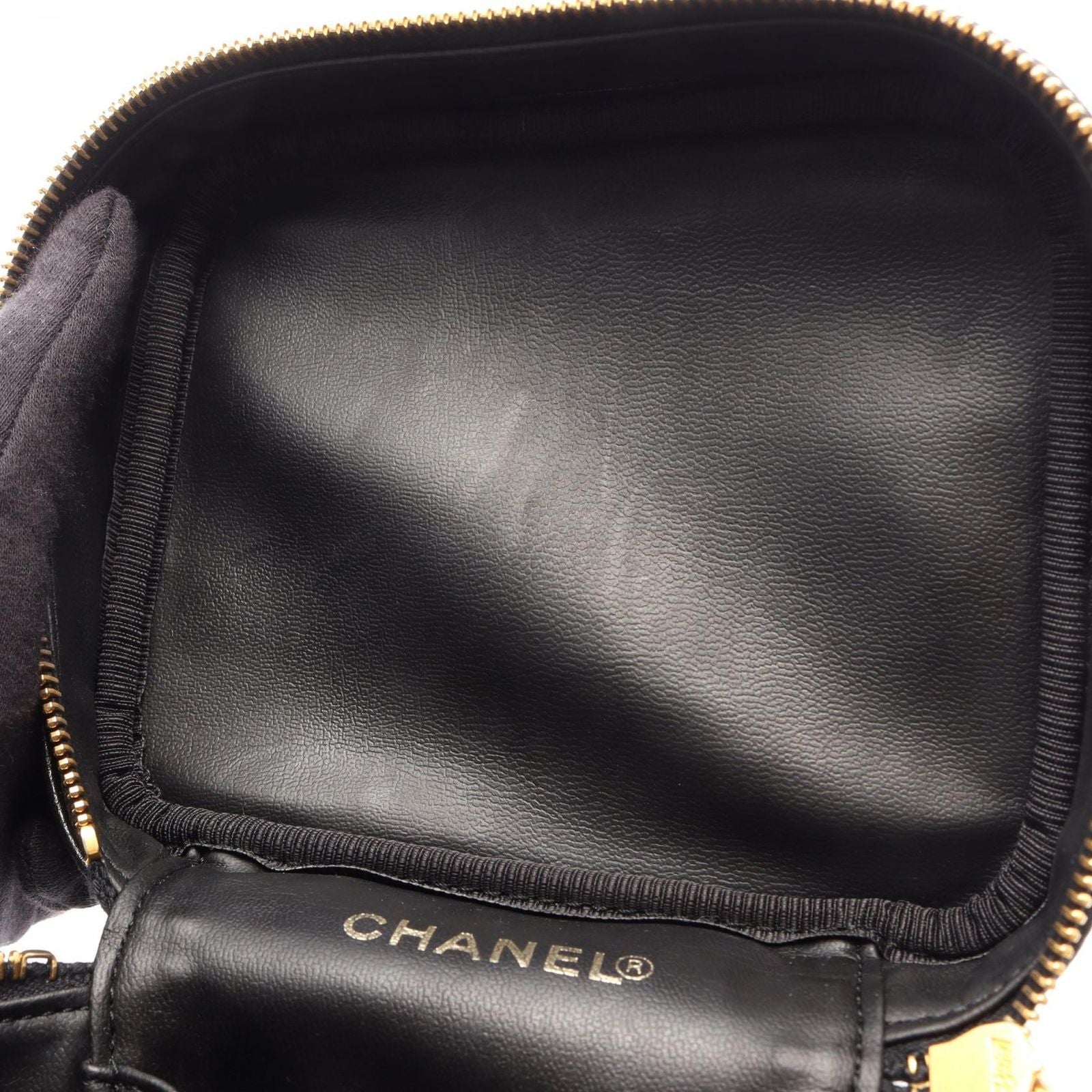 Chanel Handbag CC Logo Black Caviar Leather CC Vertical Vanity — view 6