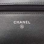 Chanel Shoulder Bag Quilted Black Leather Chain Wallet — view 4