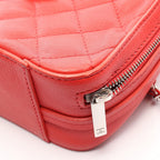 Chanel Shoulder Bag Quilted Half Here Red Leather — view 6