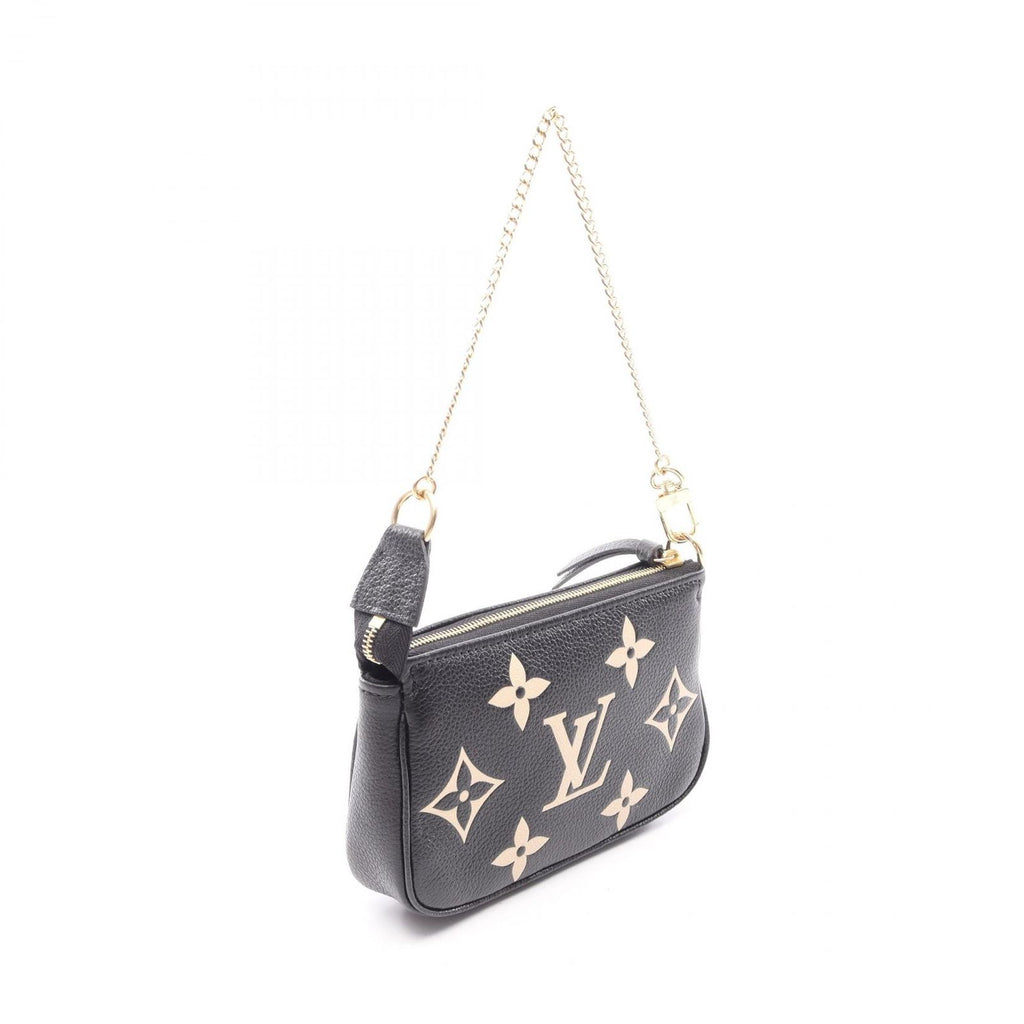 Louis Vuitton Handbag Mini Pochette Accessoires Bicolor Monogram Empreinte Black Beige — view 2