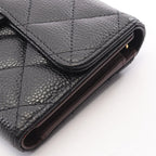 Chanel Trifold Wallet Quilted Black Caviar Leather — view 7