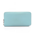 Hermes Round Wallet Azap Long Silk in Blue Atoll