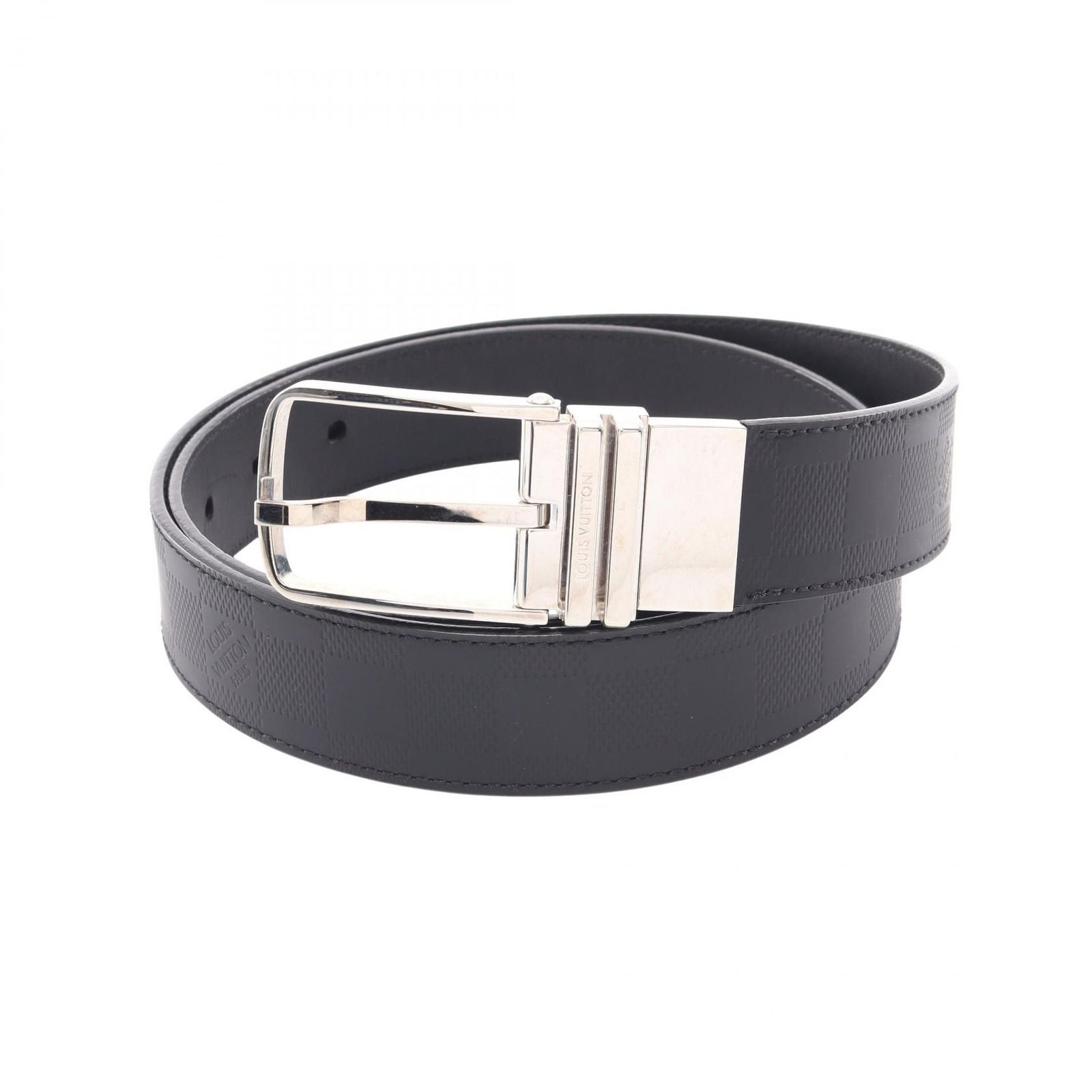 Louis Vuitton Belt Boston Damier Infini Onyx Silver Reversible Leather