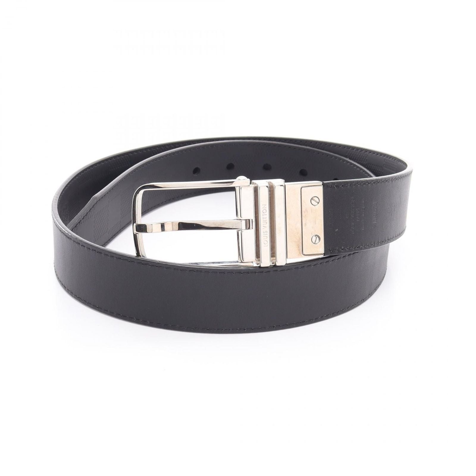 Louis Vuitton Belt Boston Damier Infini Onyx Silver Reversible Leather — view 5