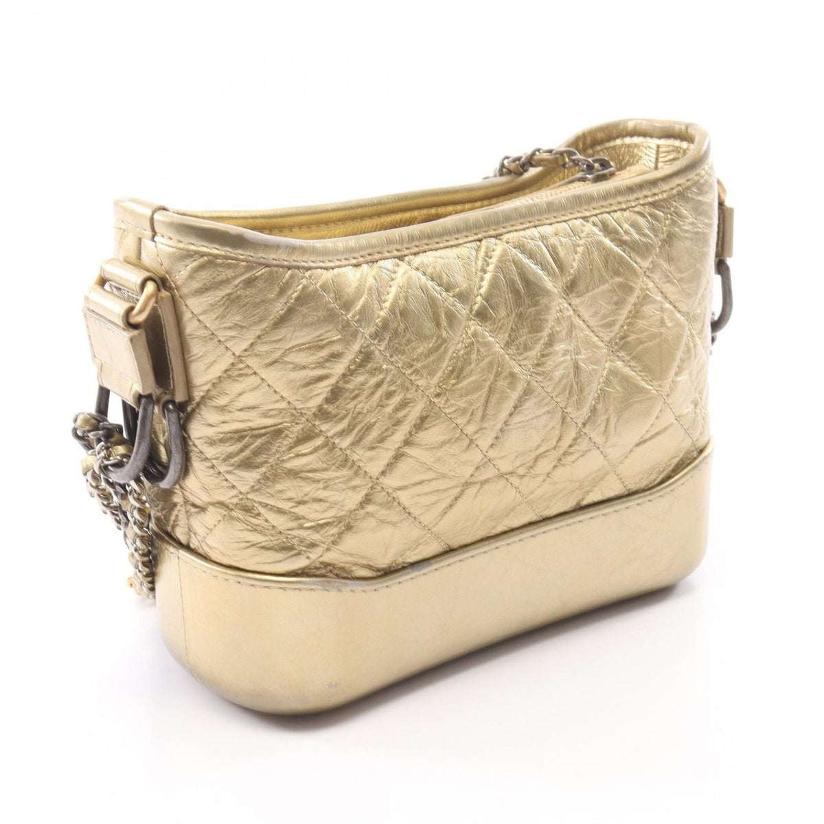 Chanel Shoulder Bag Gabrielle de Small Hobo Gold Leather Chain — view 2