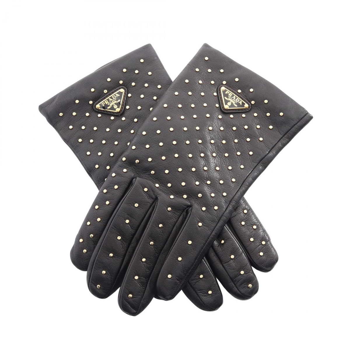 Prada Gloves Triangle Plate Studs Lambskin