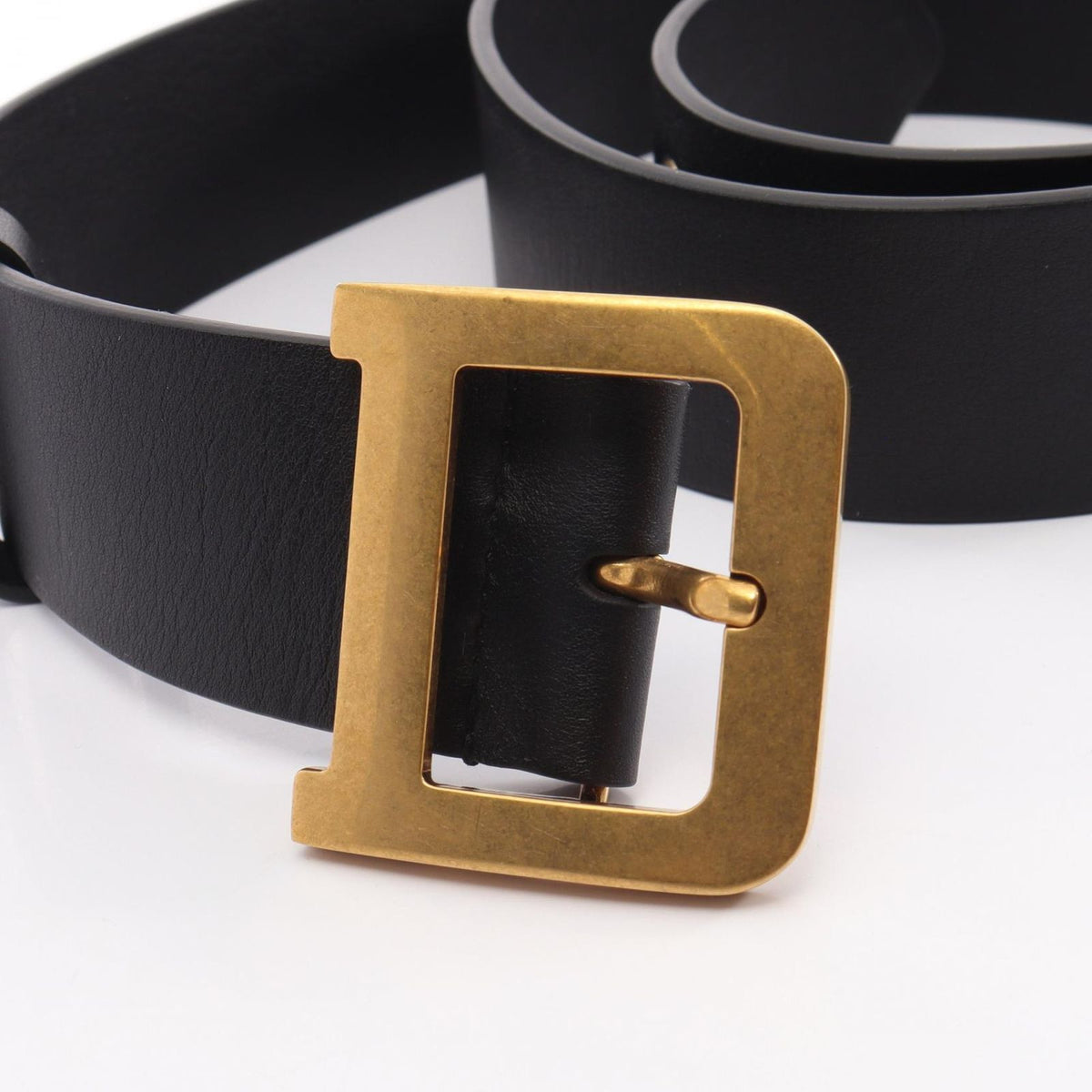 Dior Belt D Buckle Gold Leather — view 2