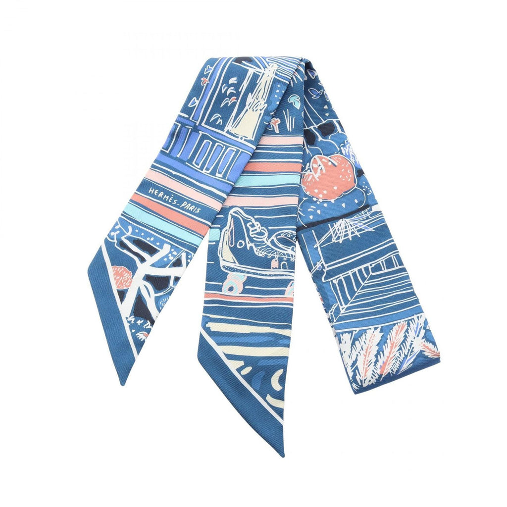 Hermes Scarf Twilly Rayures D'ete Ribbon Silk