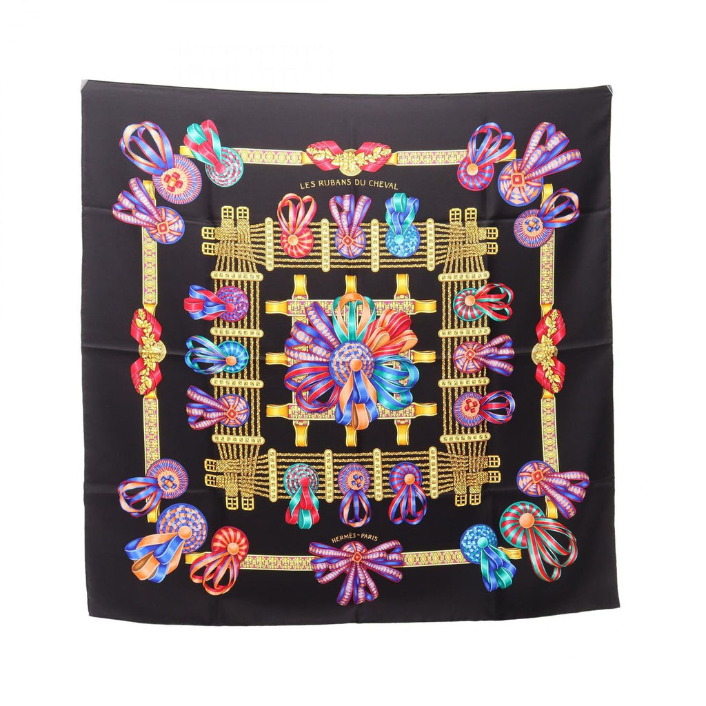 Hermes Scarf Carre 90 les Rubans du Cheval Silk